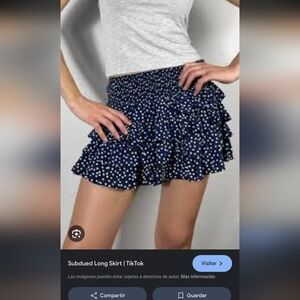 Subdued Navy Polka Dot Skater Skirt